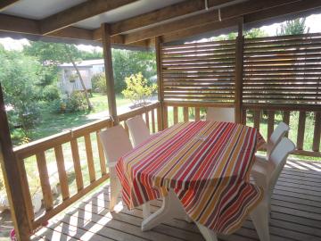 Camping les Grissotières Terraza de alquiler de casas móviles