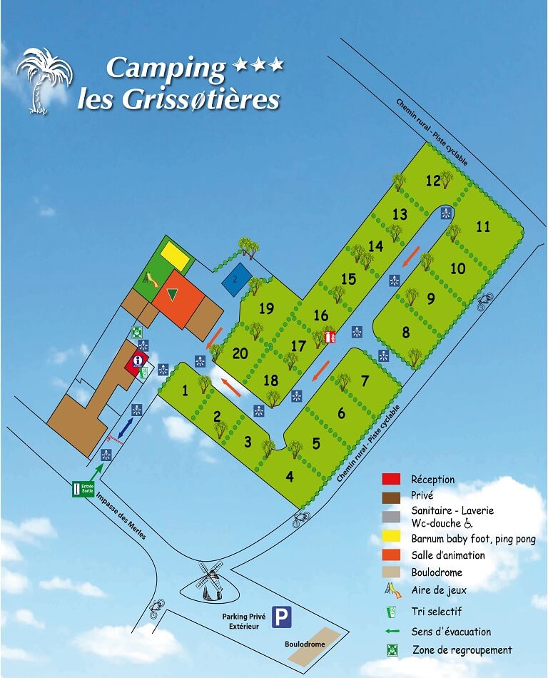 Karte des Campingplatzes Les Grissotières